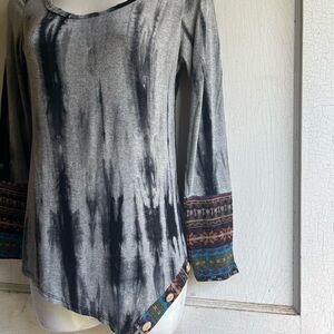 Twenty second tie dye Long Sleeve Top accent sleeves